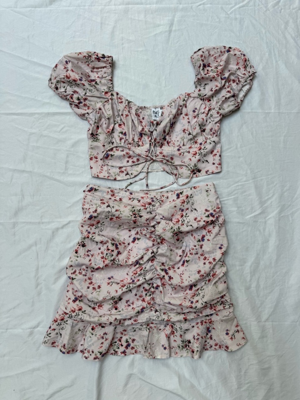 Princess Polly Blush Pink Smocked Floral Top
